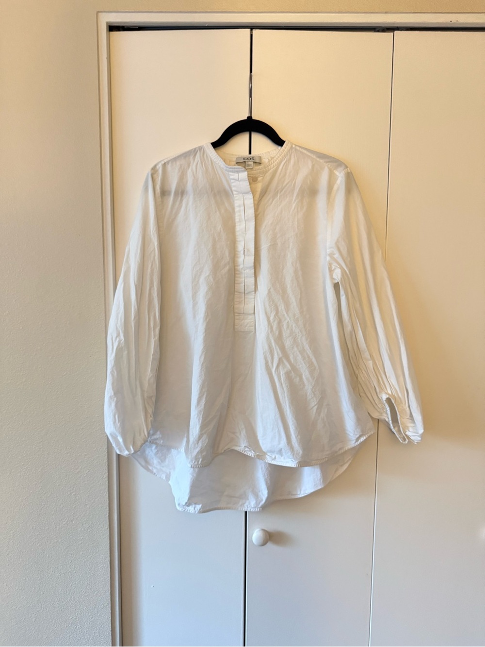 COS White Cotton Button-Up Blouse